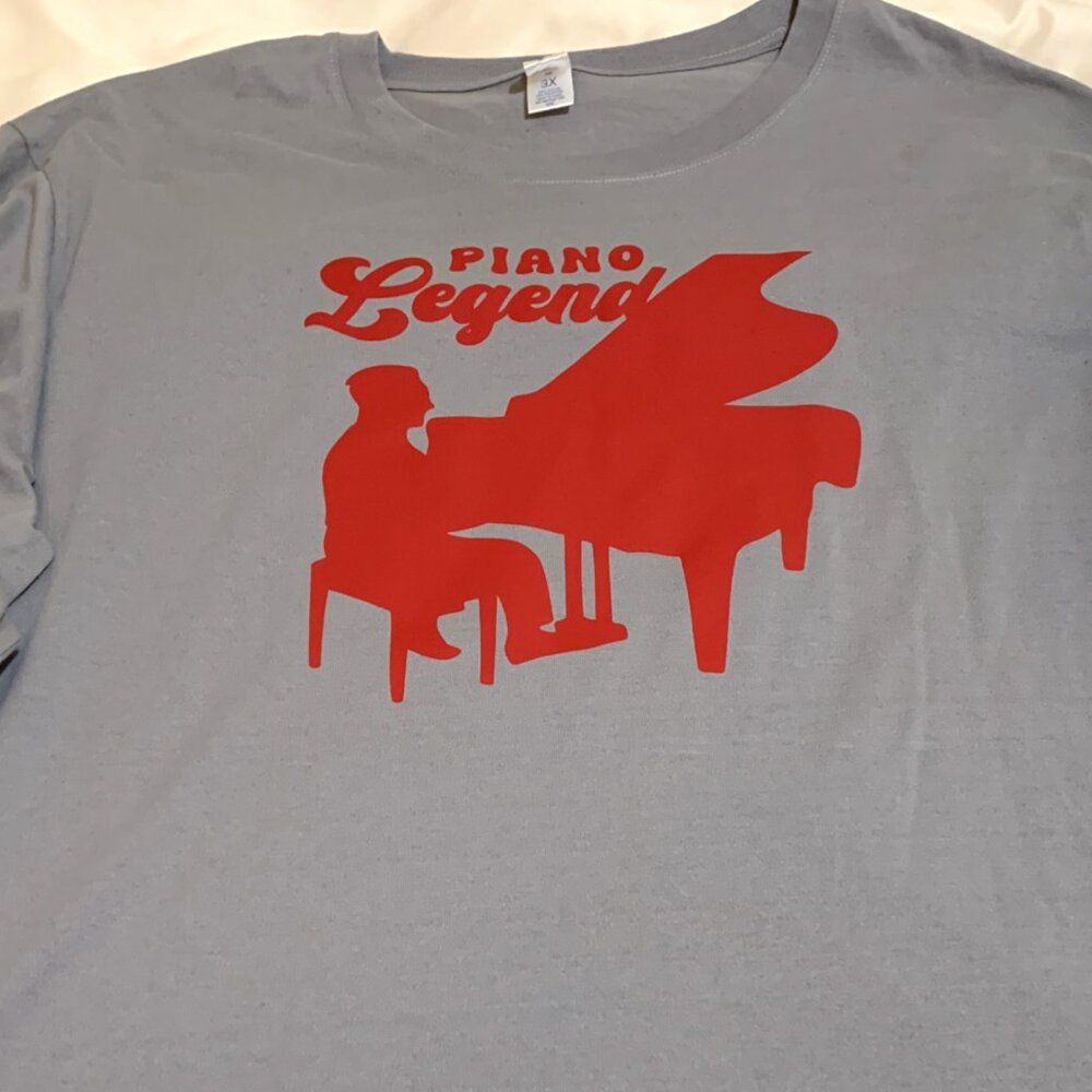 Men's Gray Piano Legend Long Sleeve Tee Size 3X